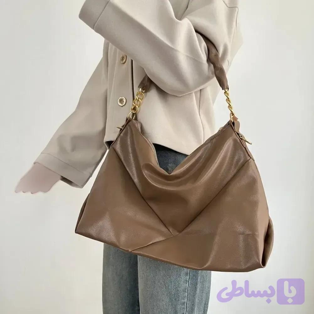کیف دوشی زنانه چرم مصنوعی کد 1281 ابعاد 41 در 28 سانتیمتر