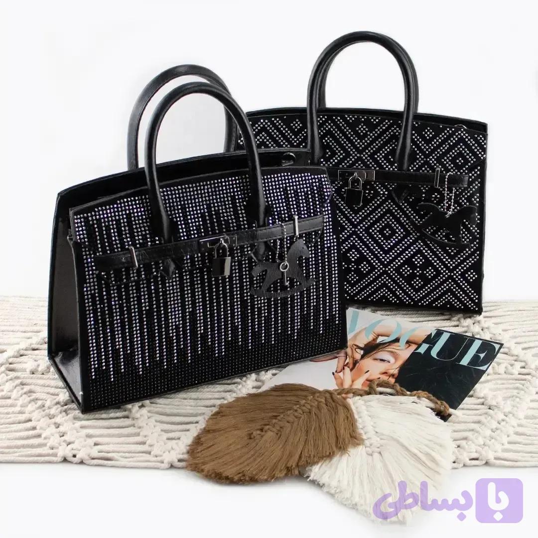 کیف زنانه چرم مصنوعی رسمی و مهمانی ابعاد 30 در 25 در 10 سانتیمتر