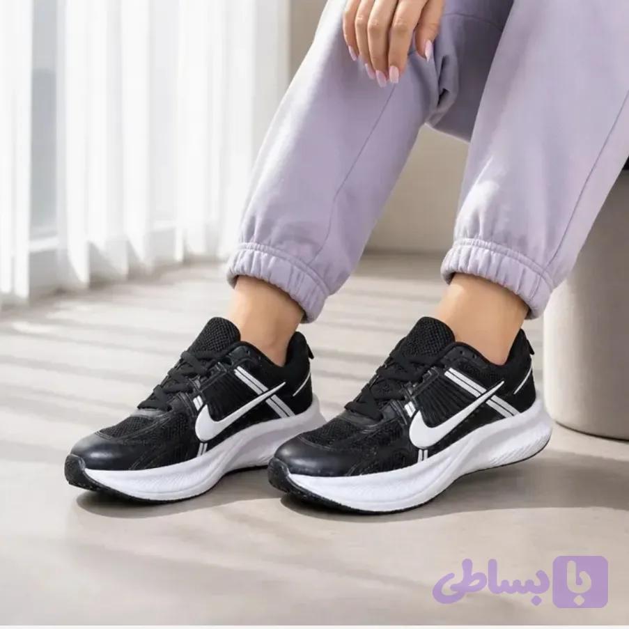 کفش اسپرت زنانه نایک مشکی لژدار راحت سبک