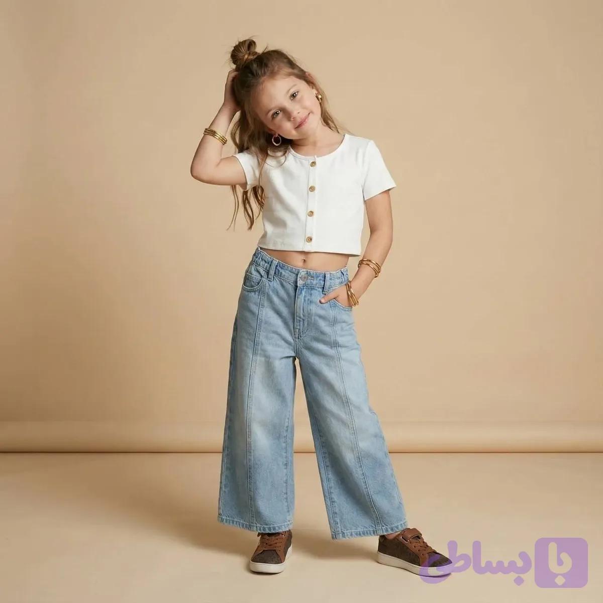 کراپ پنبه ترک دخترانه مناسب 1 تا 12 سال