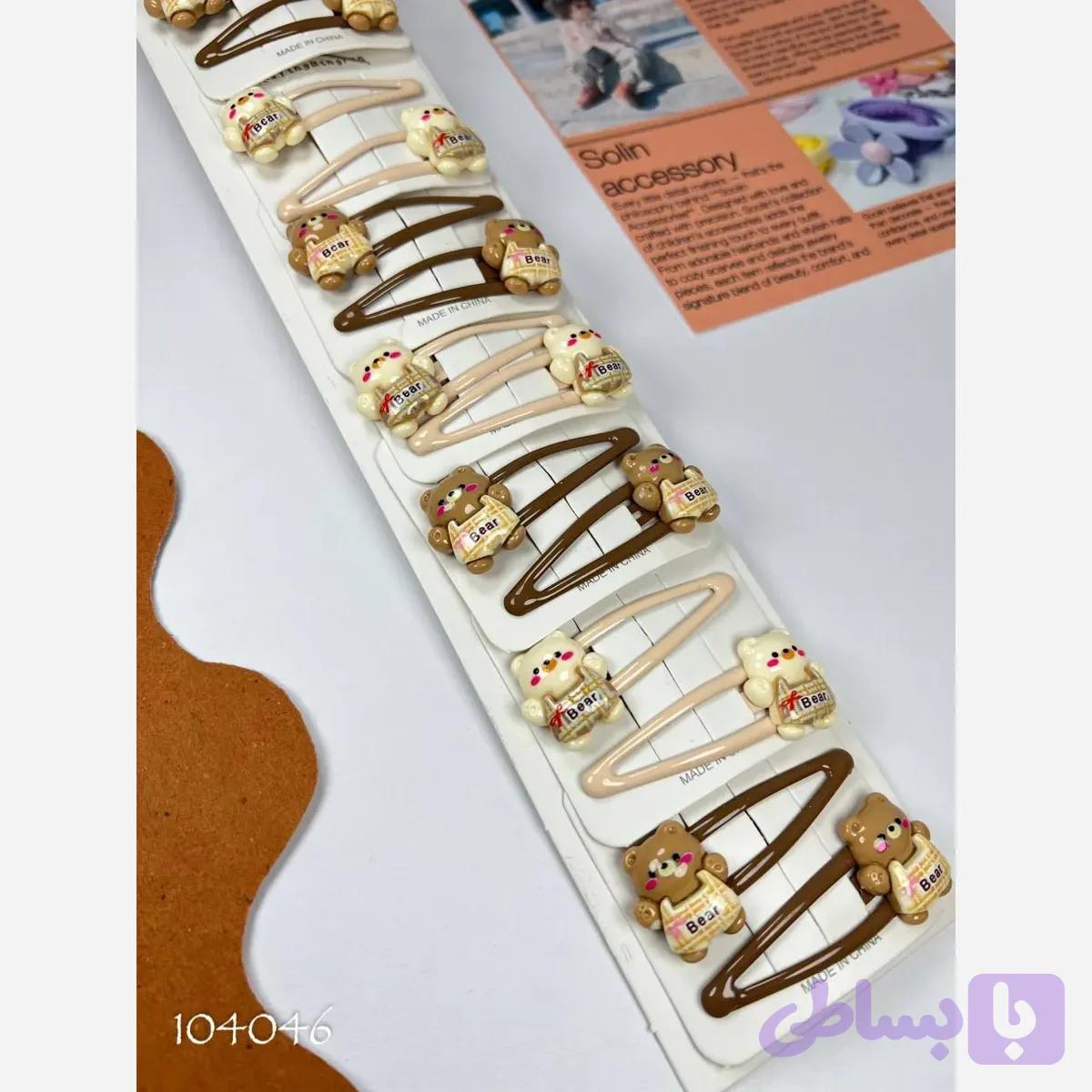 پک دو عددی گیره مو تق تقی رنگ یاسی کرومی
