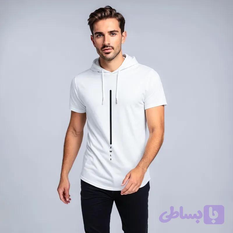 تی شرت کلاه دار مردانه ساده اسپرت و روزمره