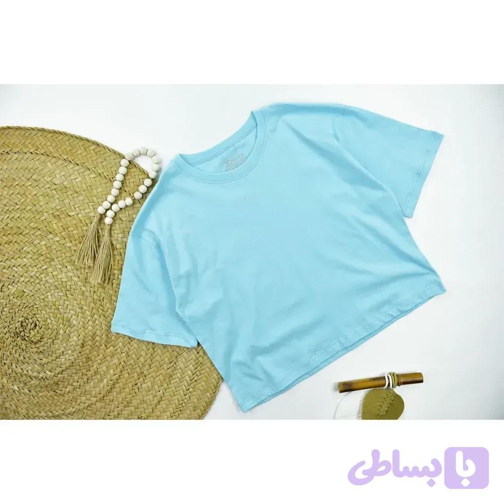 تیشرت باکسی زنانه ساده پنبه ای یقه گرد تک سایز