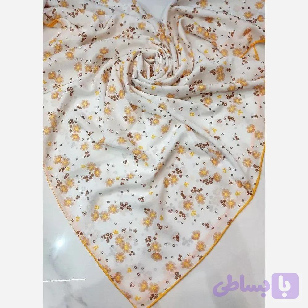 روسری زنانه مجلسی نخی دست دوز قواره 140 سانت