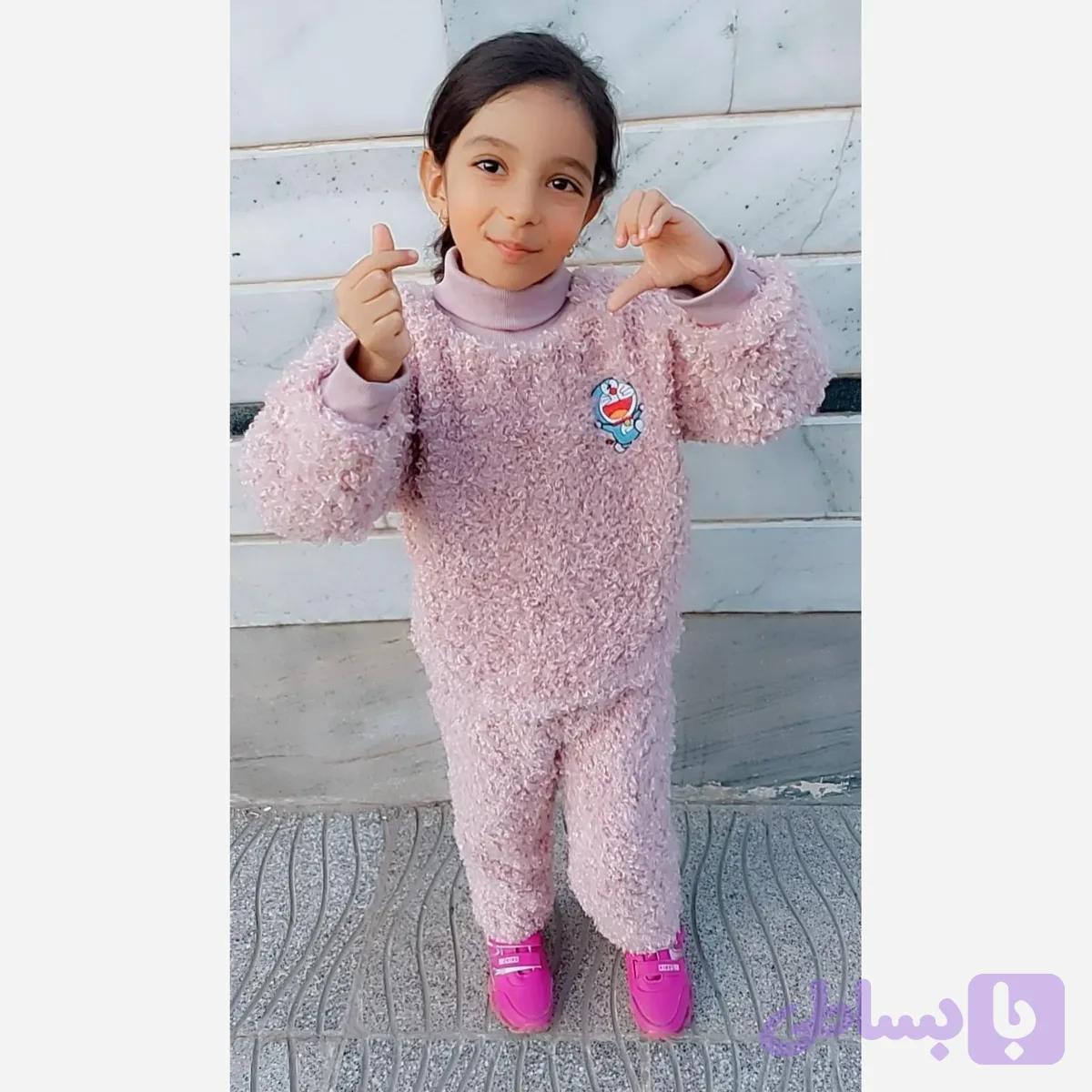 ست لباس بچگانه گرم بره ای و خزدار وارداتی مناسب 2 تا 7 سال