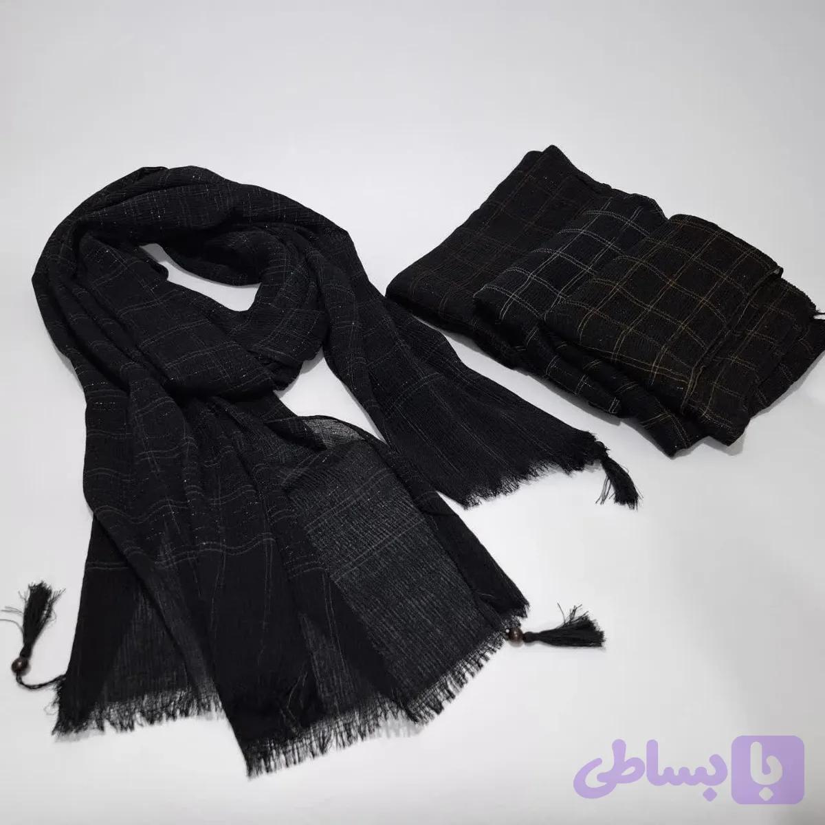 شال برشکا دور ریش منگولهدار خاکستری جنس درجه یک فوقالعاده سبک