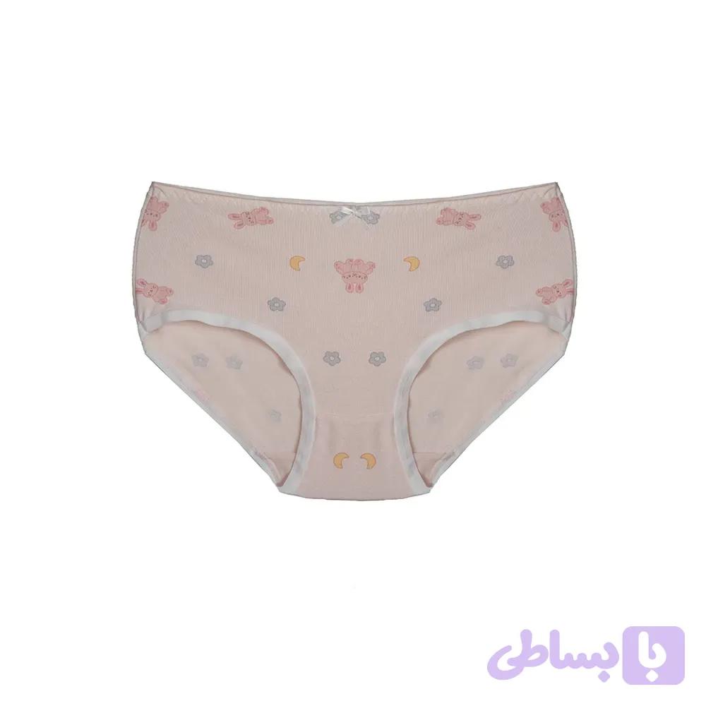 شورت اسلیپ دخترانه نخی تمام چاپ طرح خرگوش و ماه سایز Free Size