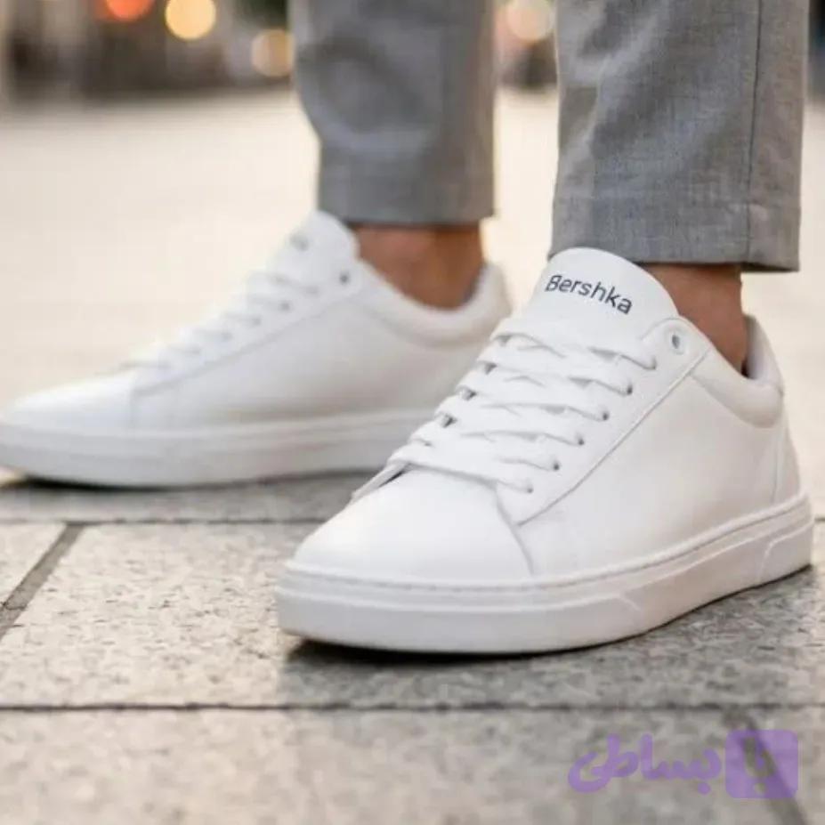 کفش کتانی اسپرت ونس کلاسیک نایک سفید مدل چرم مصنوعی ضد آب طبی سایز 40 تا 44