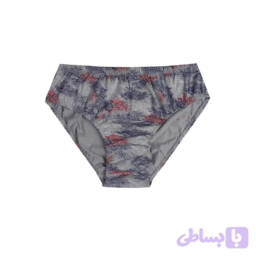 شورت زنانه اسلیپ نخ و پنبه طرح بته جقه نارین