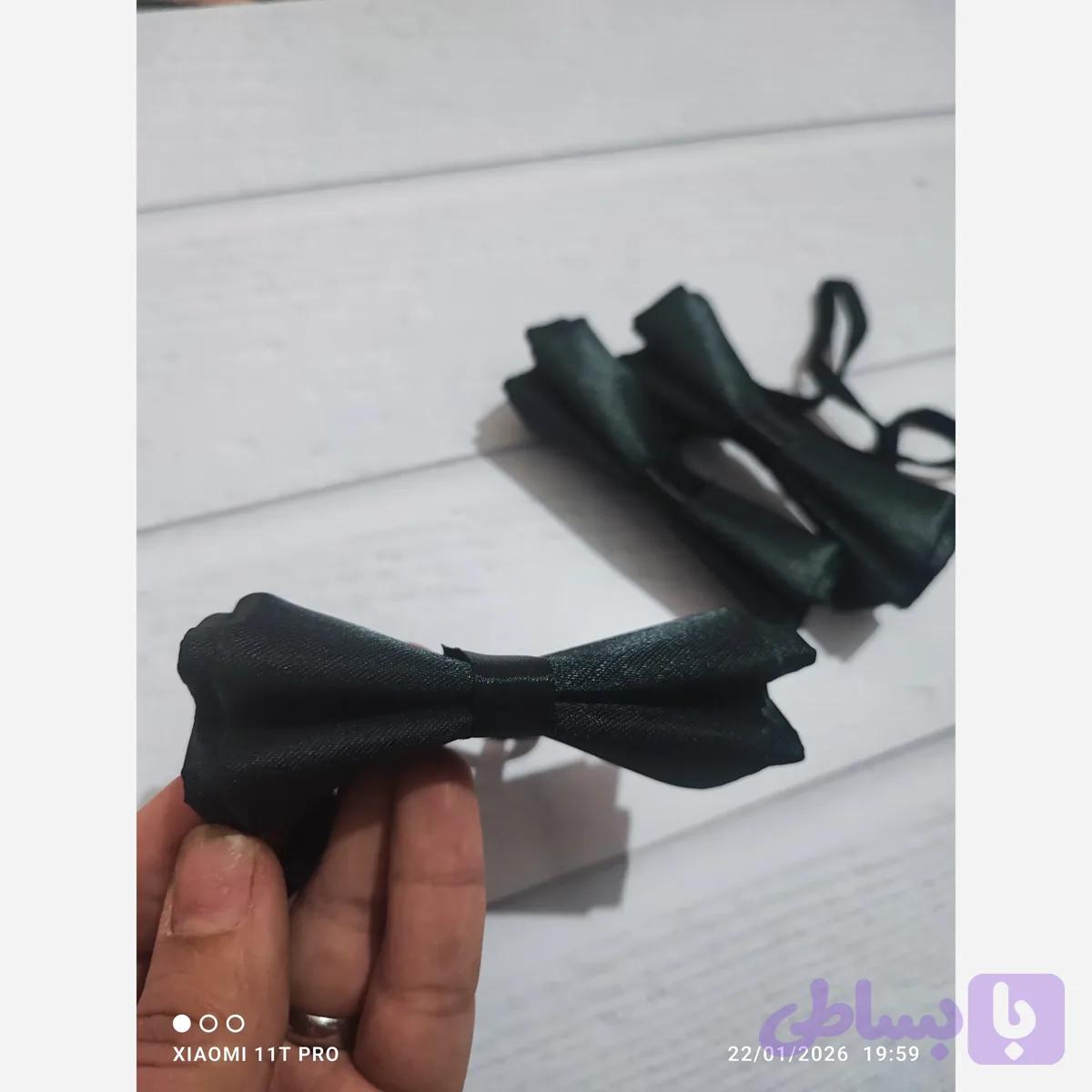پاپیون مشکی پسرانه مناسب 2 تا 8 سال با پشت کش دار