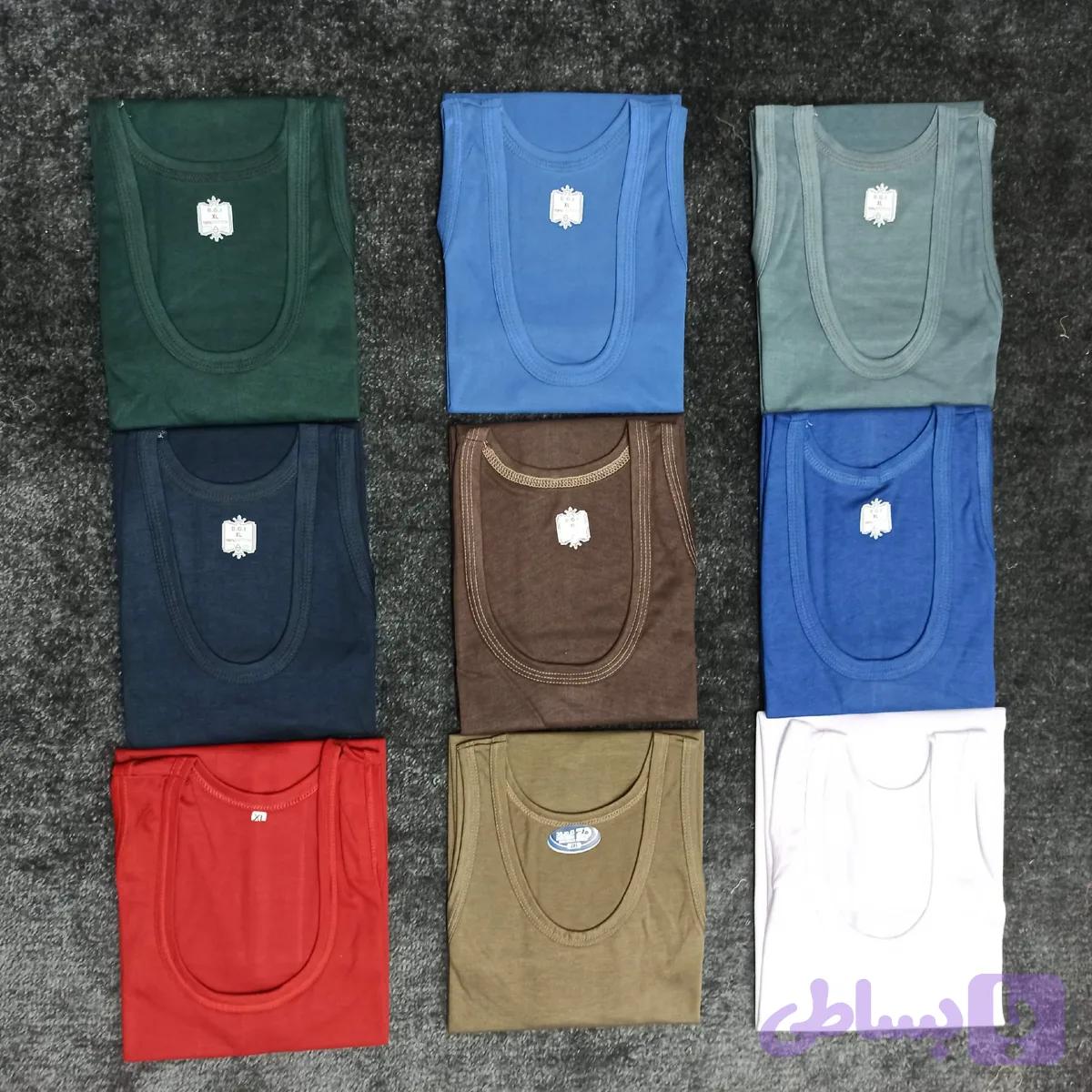 رکابی مردانه پنبهای بسته سه عددی رنگی سایز L تا 2XL