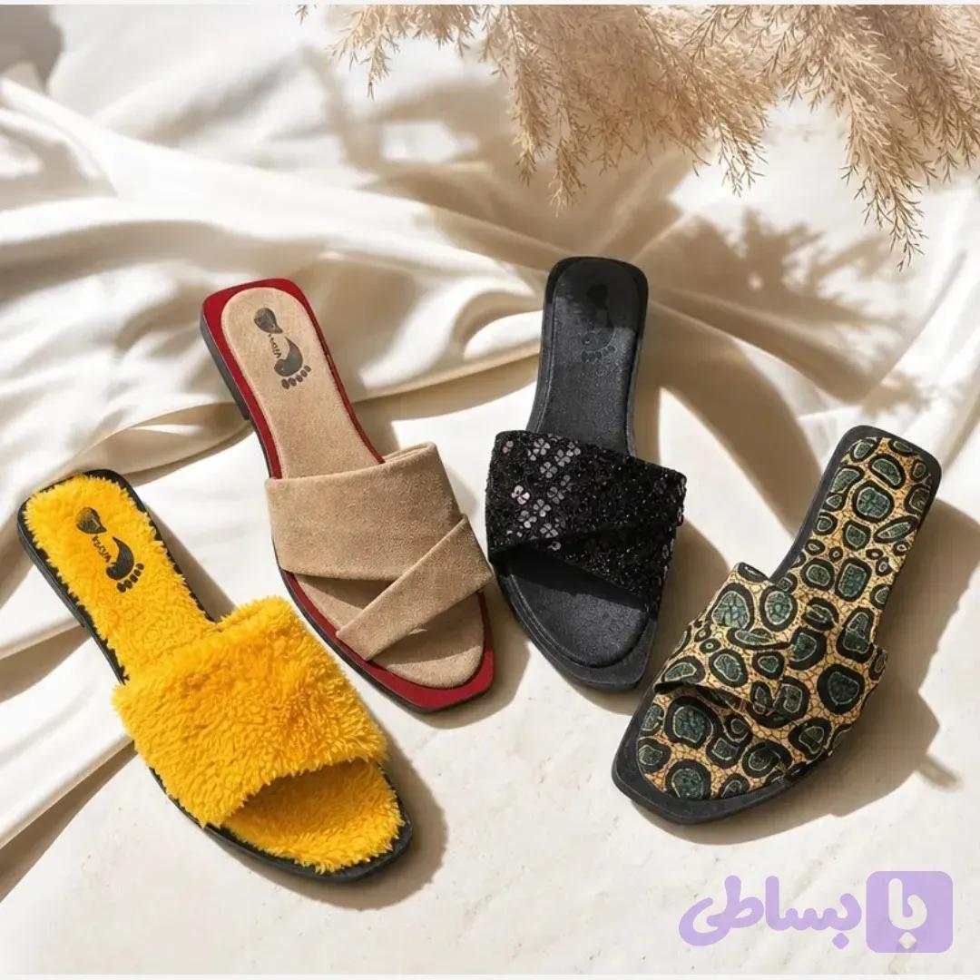 پک چهار جفتی صندل زنانه سایز 37 زیره PVC رویه پارچه سبک و راحت شیک