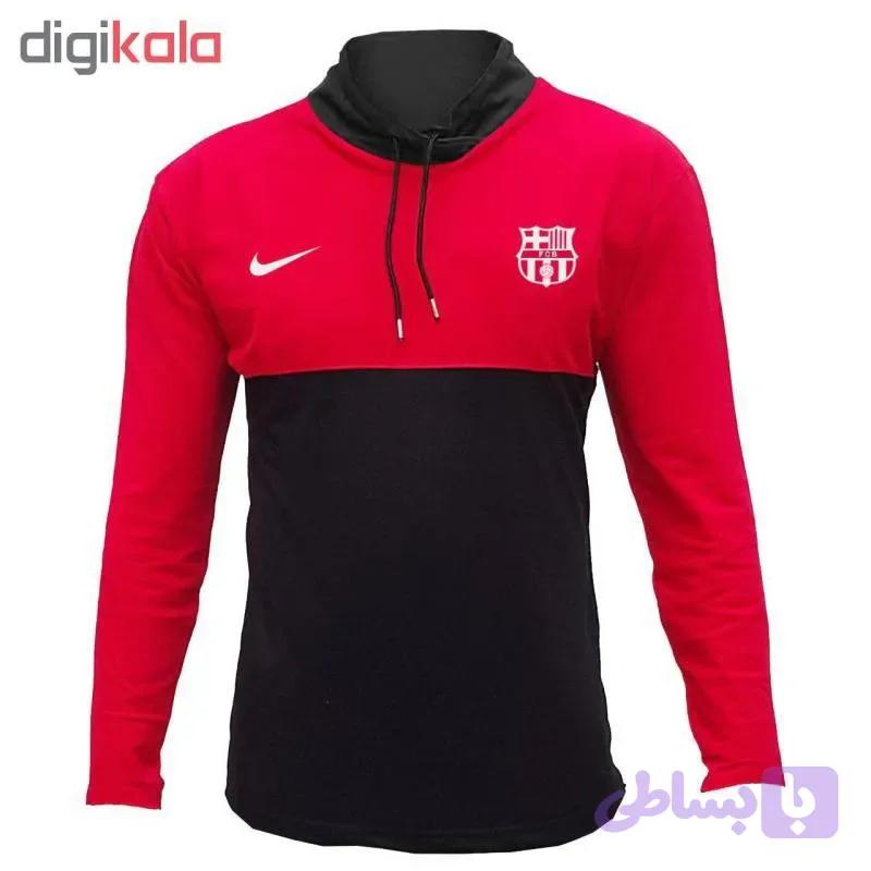ست تیشرت آستین بلند مردانه و شلوار طرح بارسلونا مدل h7575 جنس جودون و نخی سایز L XL 2XL