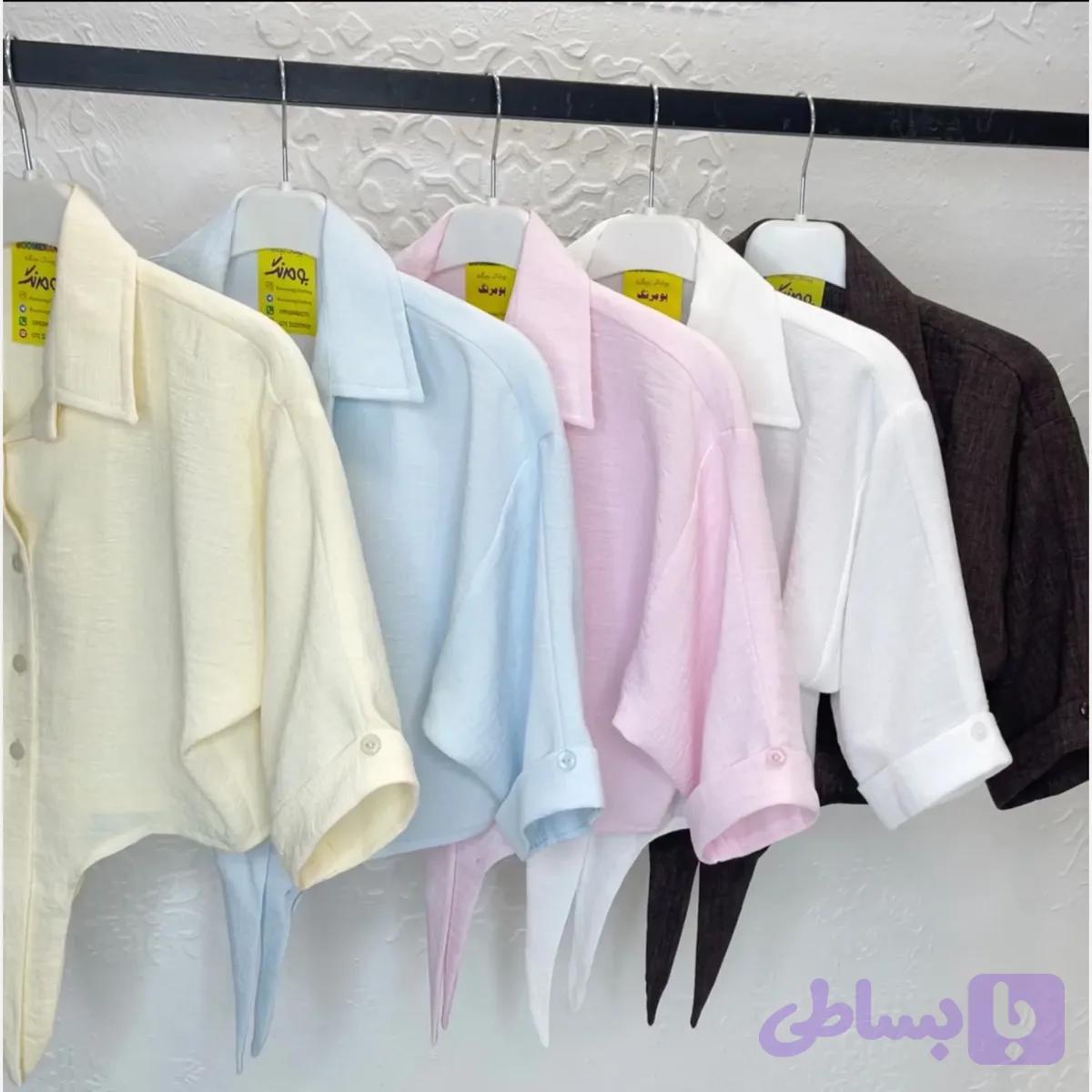 شومیز کراپ گره ای دخترانه لینن ترک