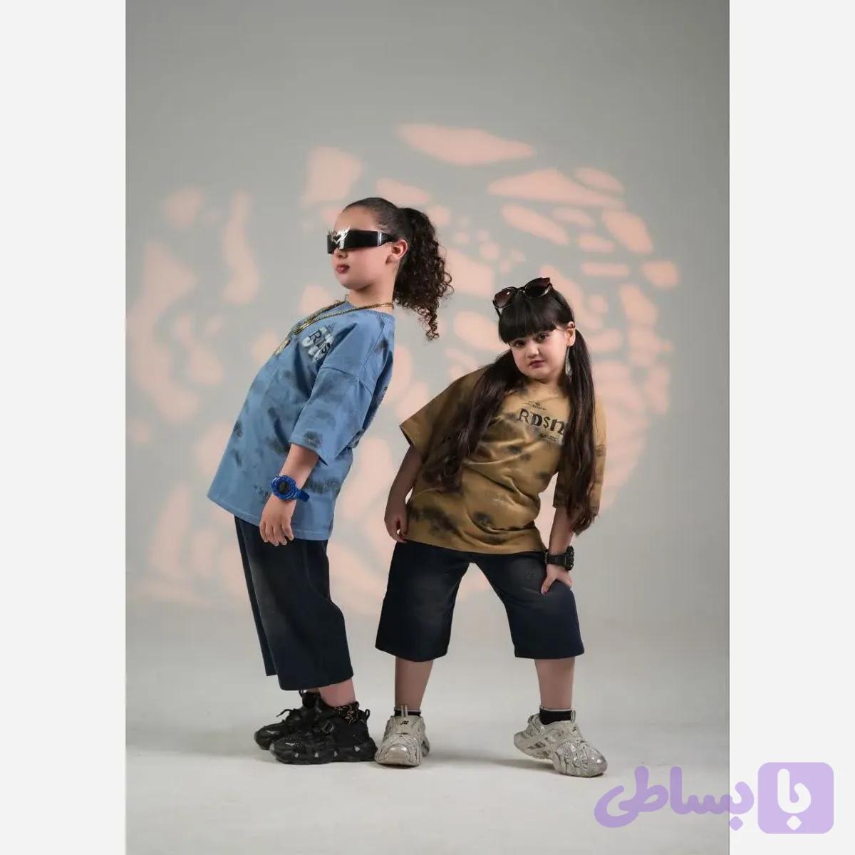 ست تیشرت پنبه لاکرا و شلوارک لی پسرانه طرح RDSN