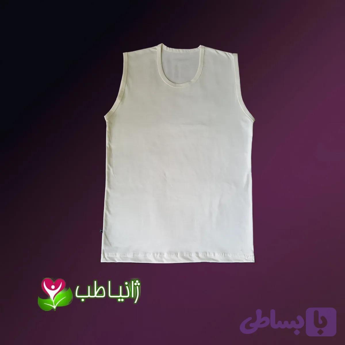 زیرپوش رکابی مردانه ژانیاطب صددرصد نخی الیاف طبیعی رنگ کرم روشن مناسب مردانه و زنانه