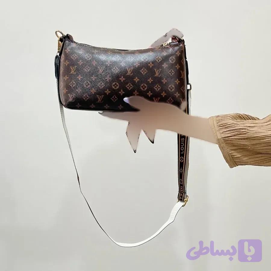 کیف دستی دوشی زنانه طرح دار کد 1419 جنس چرم مصنوعی