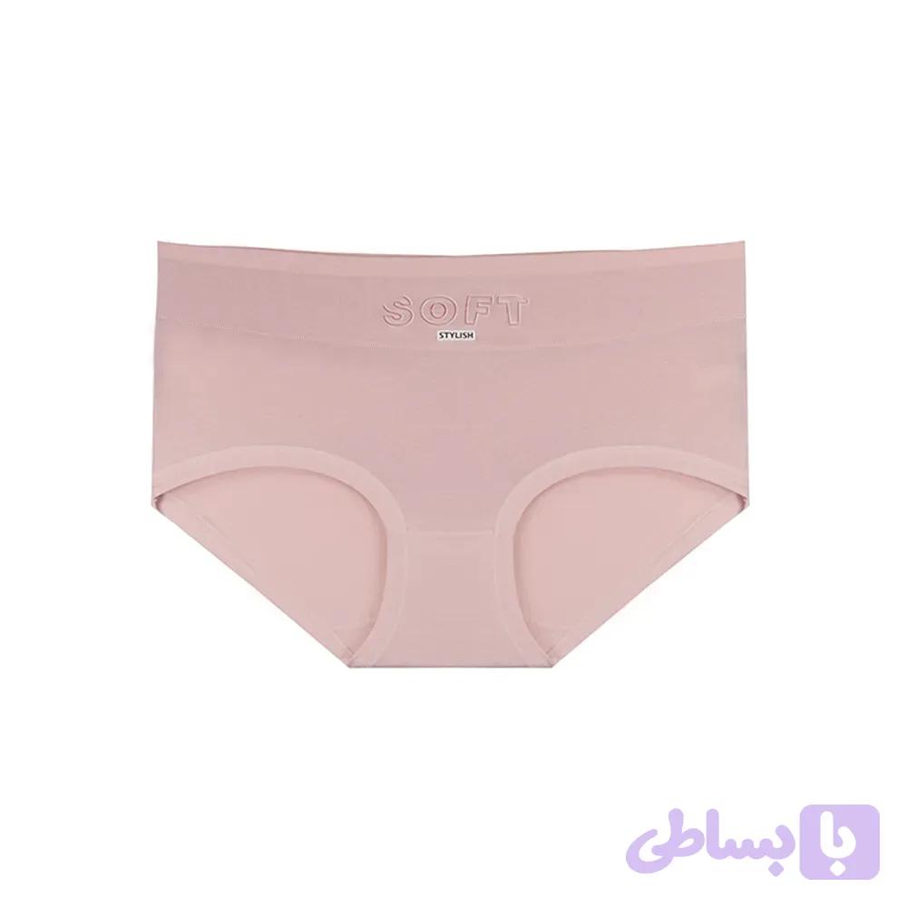شورت زنانه اسلیپ نخ و پنبه کمر و بغل پهن طرح SOFT سایز فری سایز