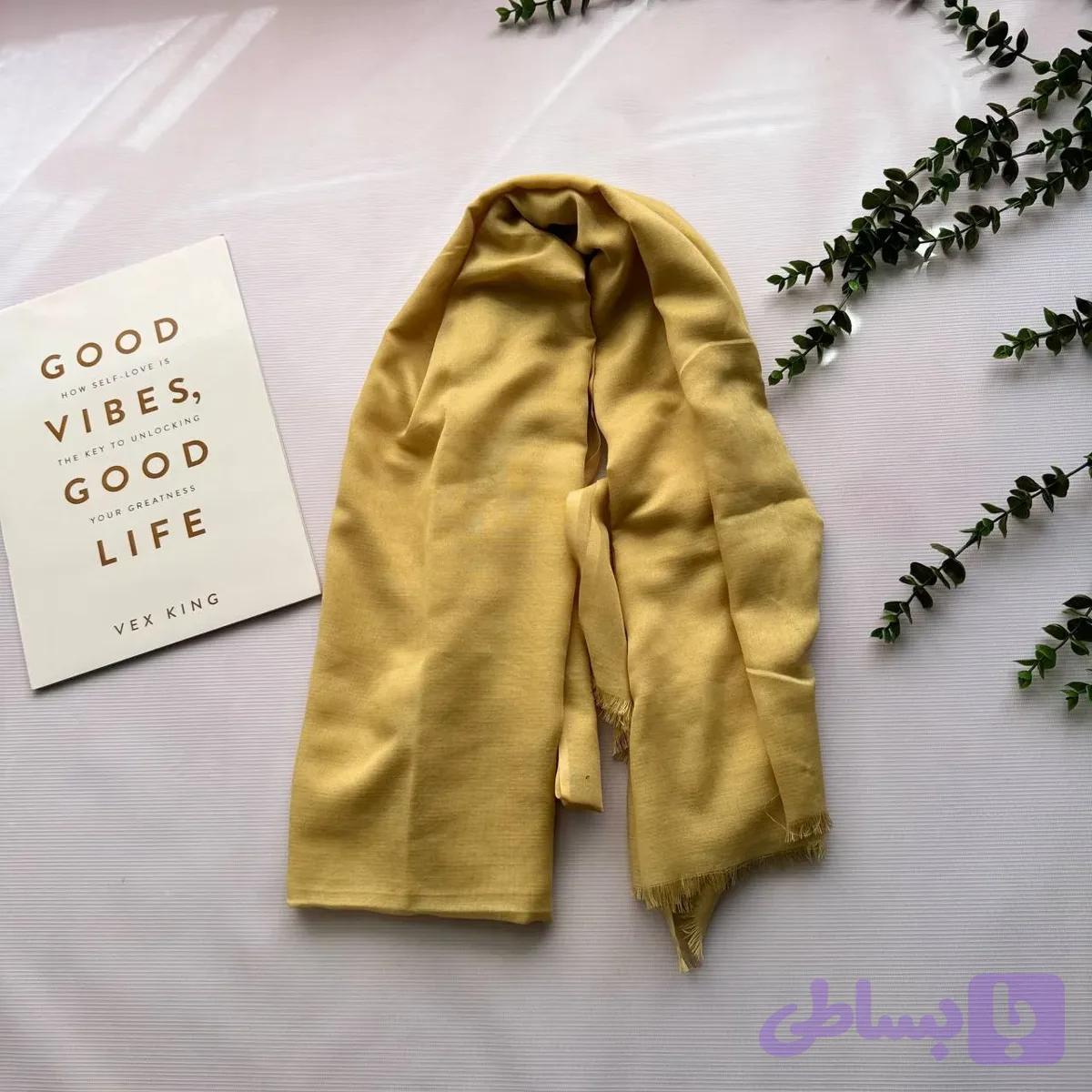 شال نخی ساده قواره بزرگ 200x80 سانتیمتر بدون آبرفت و چروک مناسب استفاده روزمره