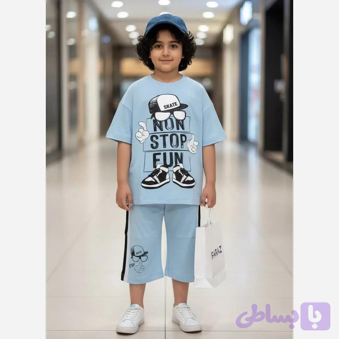 ست لش اسپرت پسرانه و دخترانه جنس نخ و پنبه مناسب 6 تا 9 سال در 4 رنگ