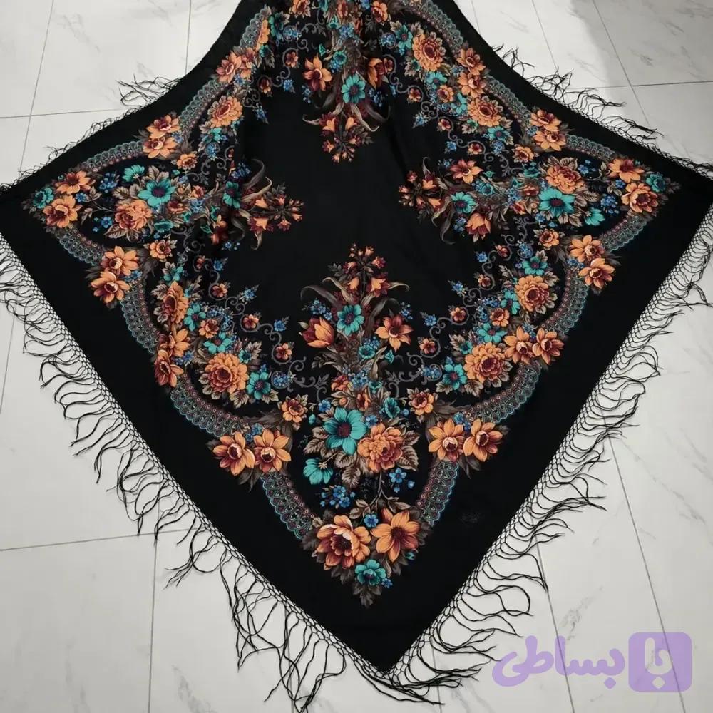 روسری ترکمنی پشمی اصل پاولوا پوزاد مدل مریم قواره 148x148