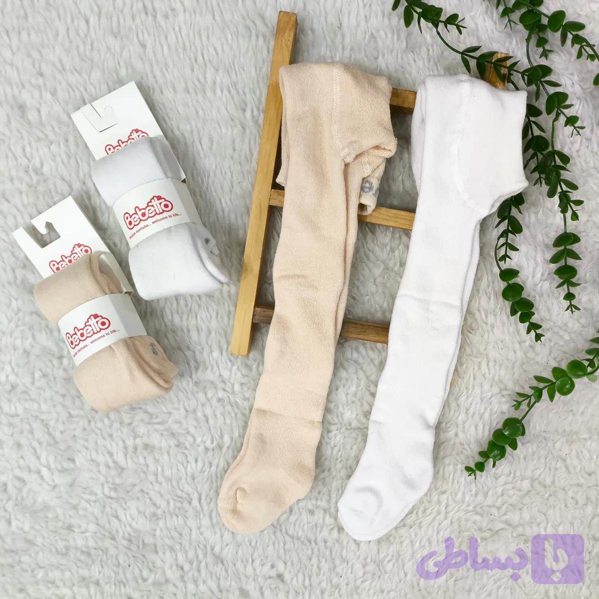 جوراب شلواری توکرکی حوله ای نوزادی دخترانه ترک ضخیم پاییزه نخی نرم لطیف سایز 6 تا 18 ماه