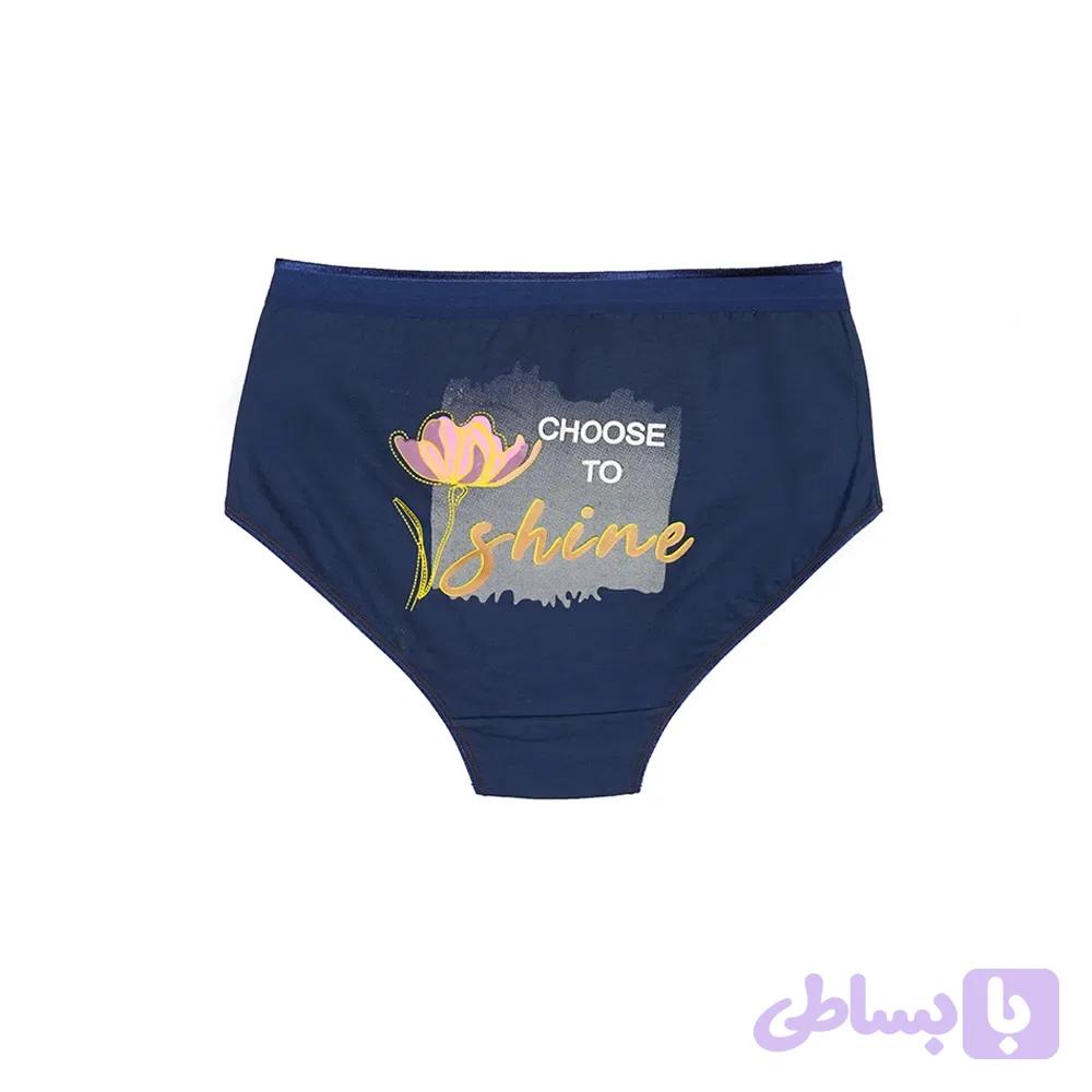 شورت زنانه اسلیپ پشت چاپی طرح گل و نوشته نارین سایز 2XL جنس نخ و پنبه