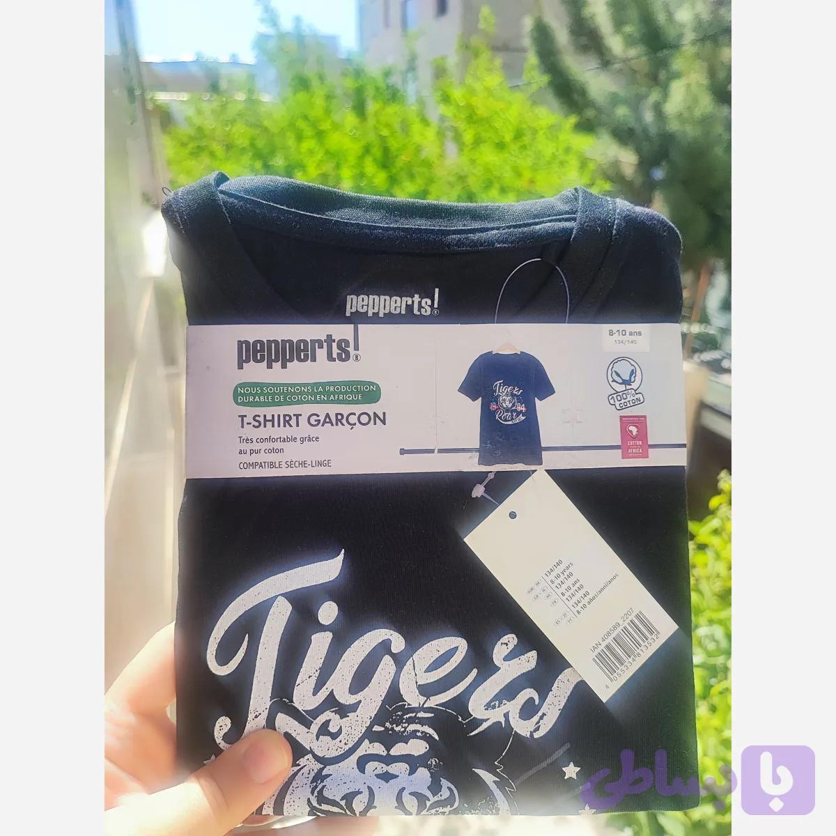 تیشرت بچگانه مشکی طرح tiger برند پیپرتس آلمان جنس پنبه ای