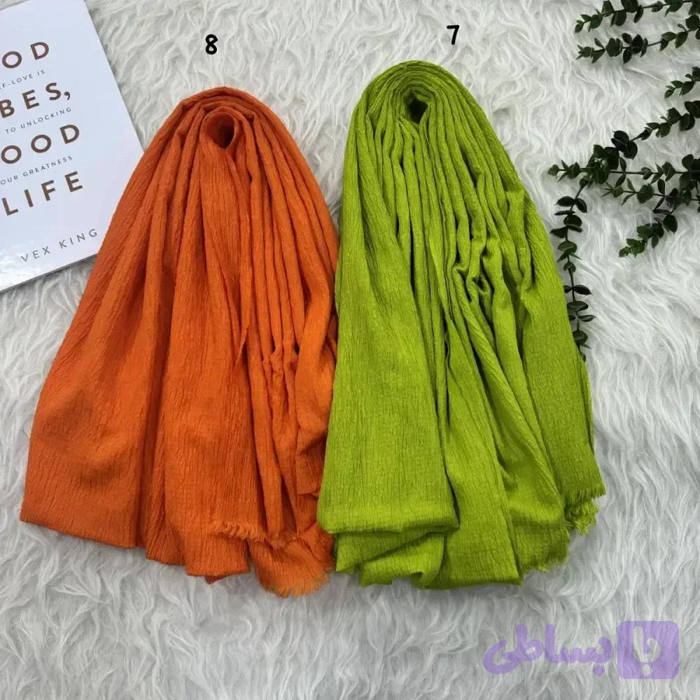 شال نخی پفکی کریشه قواره 190 در 75 سانتیمتر بدون پرزدهی و سر خوردن