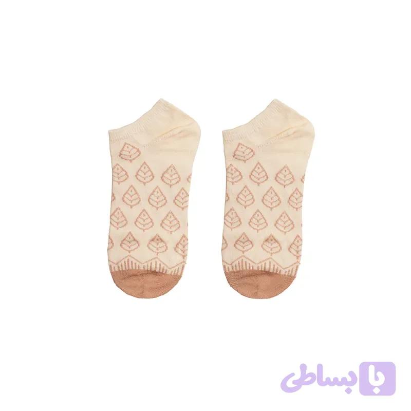 جوراب زنانه مچی طرح برگ آنغوره ضد حساسیت سایز 36 تا 40