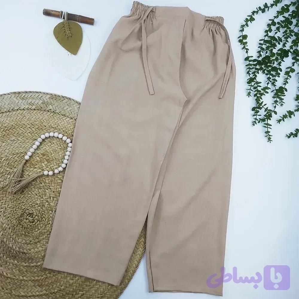 شلوار پارچه ای بگ زنانه شانتون فری سایز