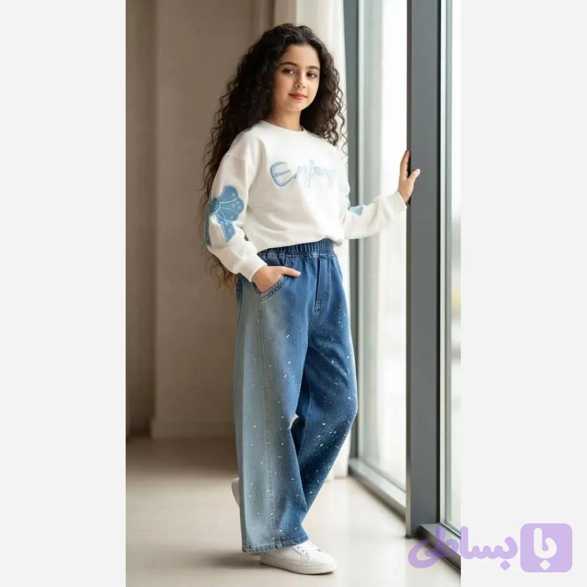 ست بلوز و شلوار جین دخترانه سایز 50 تا 65