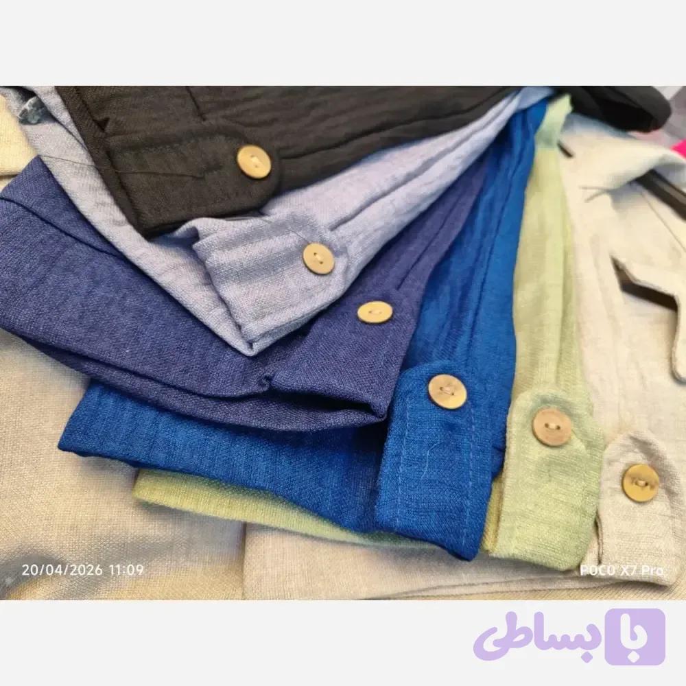 ست مانتو شلوار تابستانه پارچه بابوس وارداتی سایز بزرگ