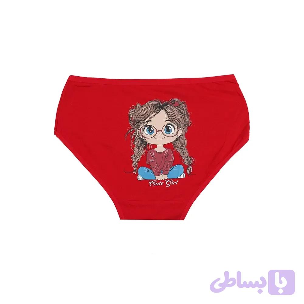 شورت اسلیپ زنانه نخی چاپی طرح دختر بچه برند بانو سایز 2XL