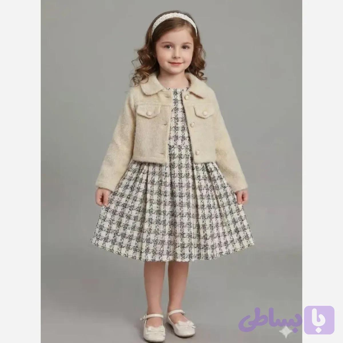 کت سارافن دخترانه آسترکشی شده مناسب 7 ماه تا 7 سال