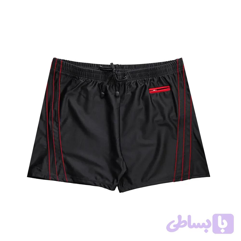 مایو نیم پا مردانه جلو جیب خط دار استرج سایز L
