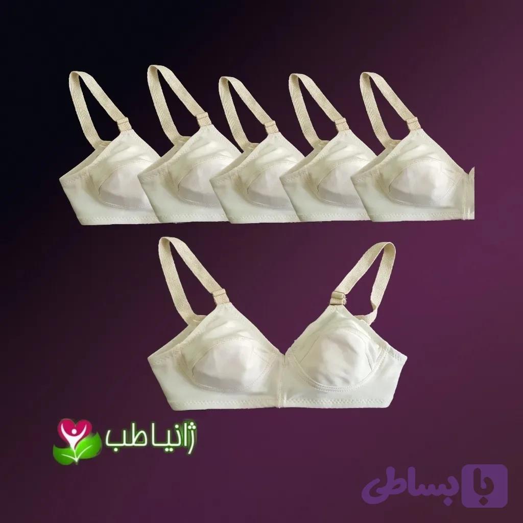 سوتین زنانه نخی پنبه ای ژانیاطب بسته 6 عددی