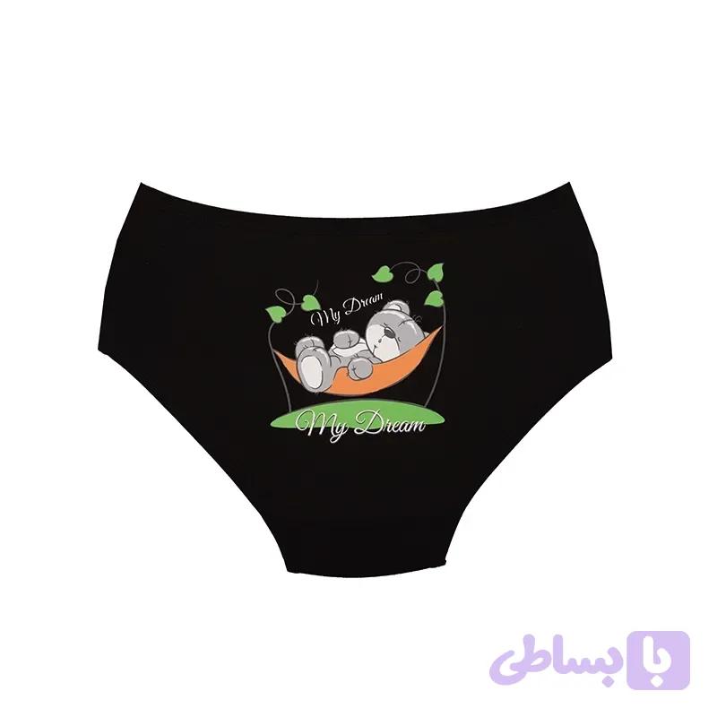 شورت زنانه اسلیپ نخی طرح خرس سایز XL