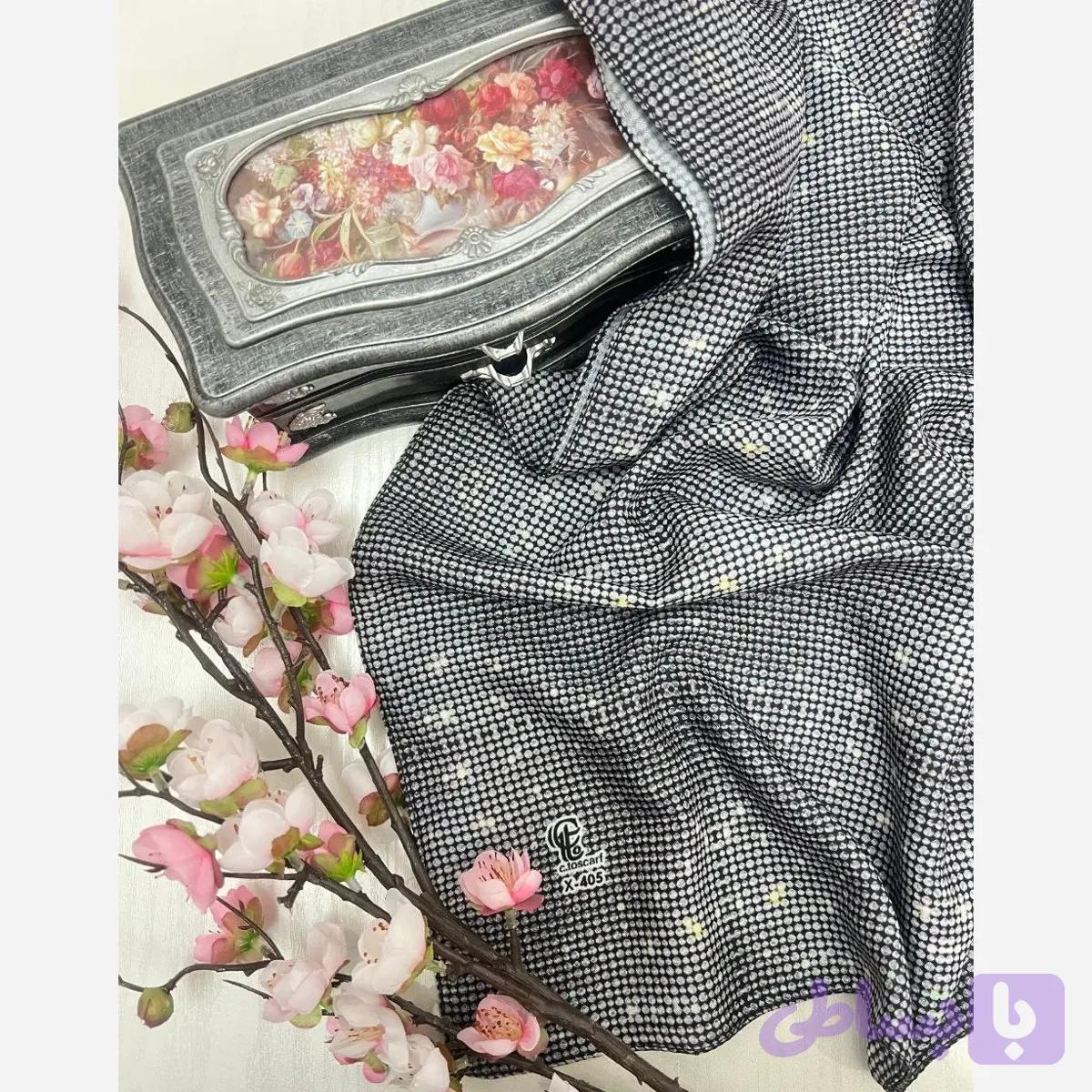 روسری نخ کاستوم طرح نگینی سایز 140 مجلسی و روزمره