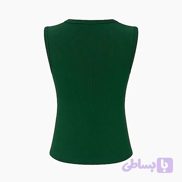 کراپ تاپ زنانه کبریتی یقه گرد بدون آستین دنیزتاپ