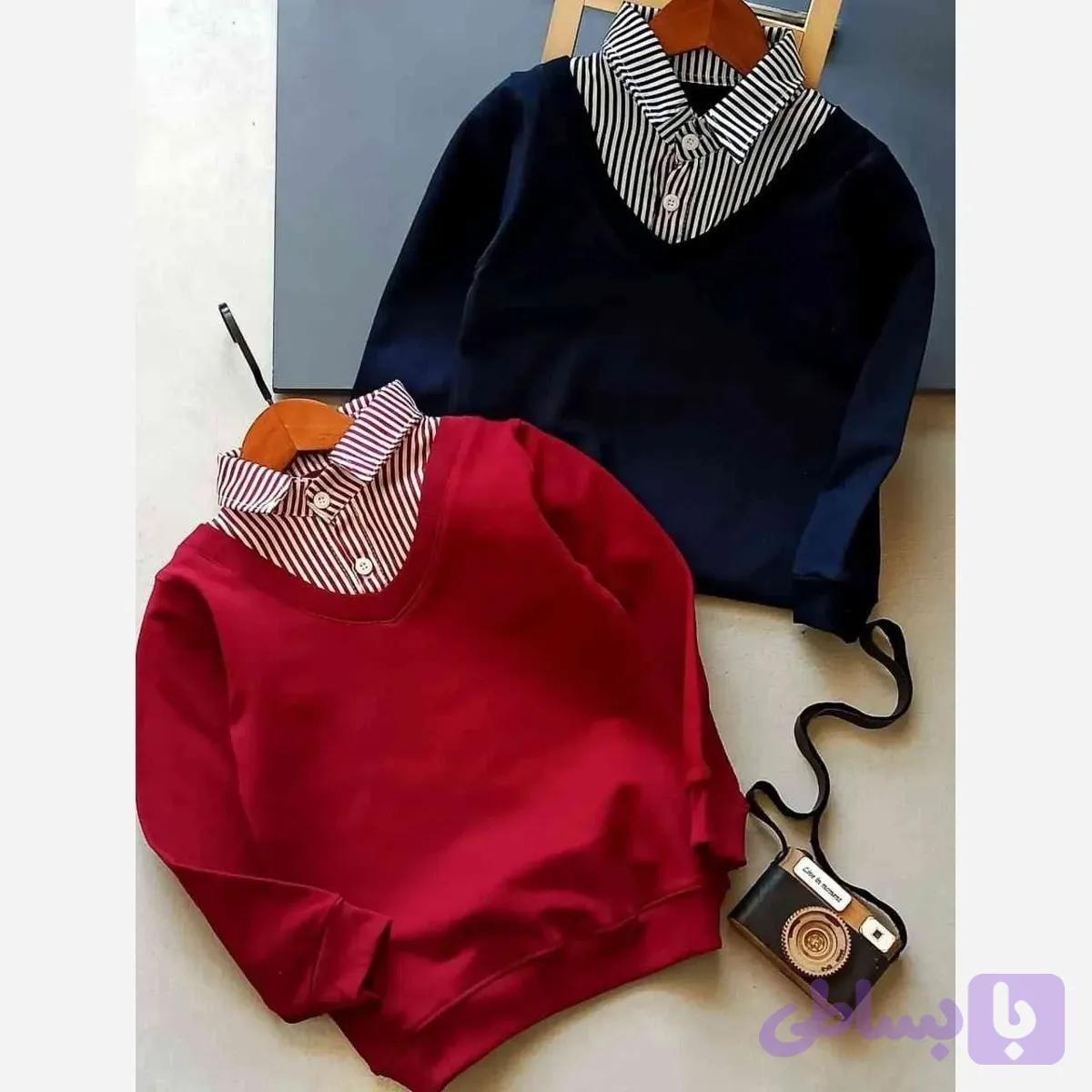 بلوز دخترانه دورس دو نخ یقه دار مجلسی سایز 45 تا 70 مناسب 3 تا 18 سال