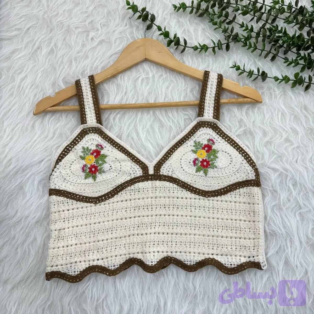 تاپ قلاب بافی فری سایز زنانه کد 1079 مناسب تا سایز 42 شیک چهارفصل