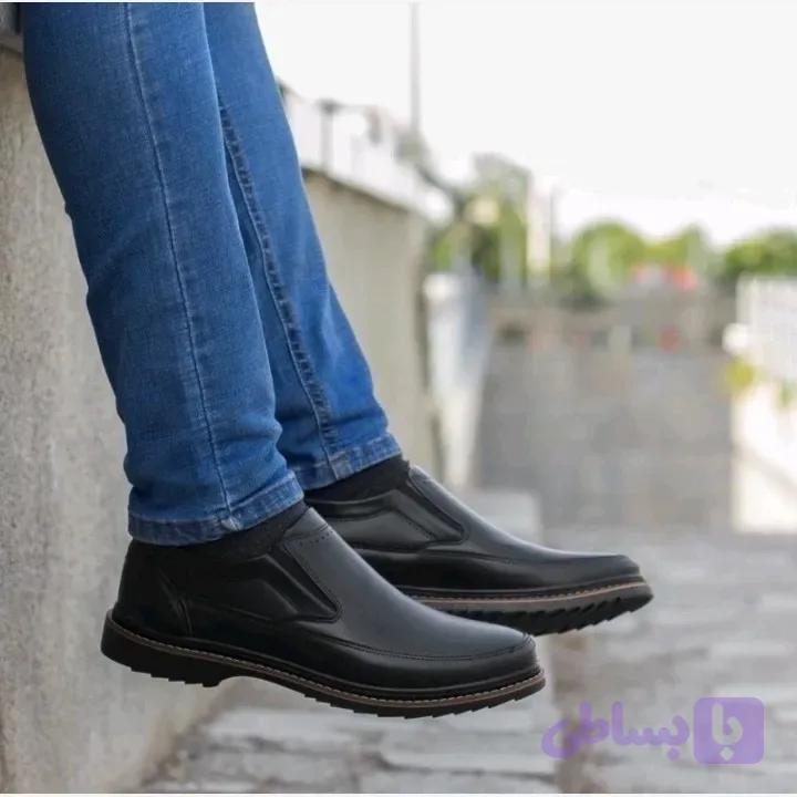 کفش مردانه مجلسی رویه چرم رنگ مشکی