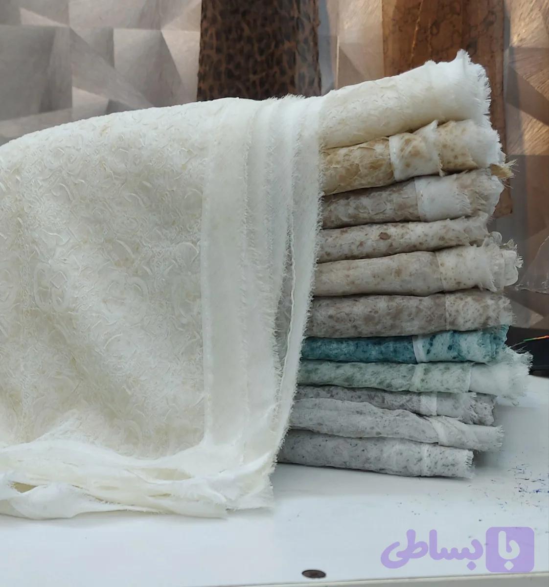 شال حریر دور دانتل دوخت ریشه ای ایروبادی داغی چنل
