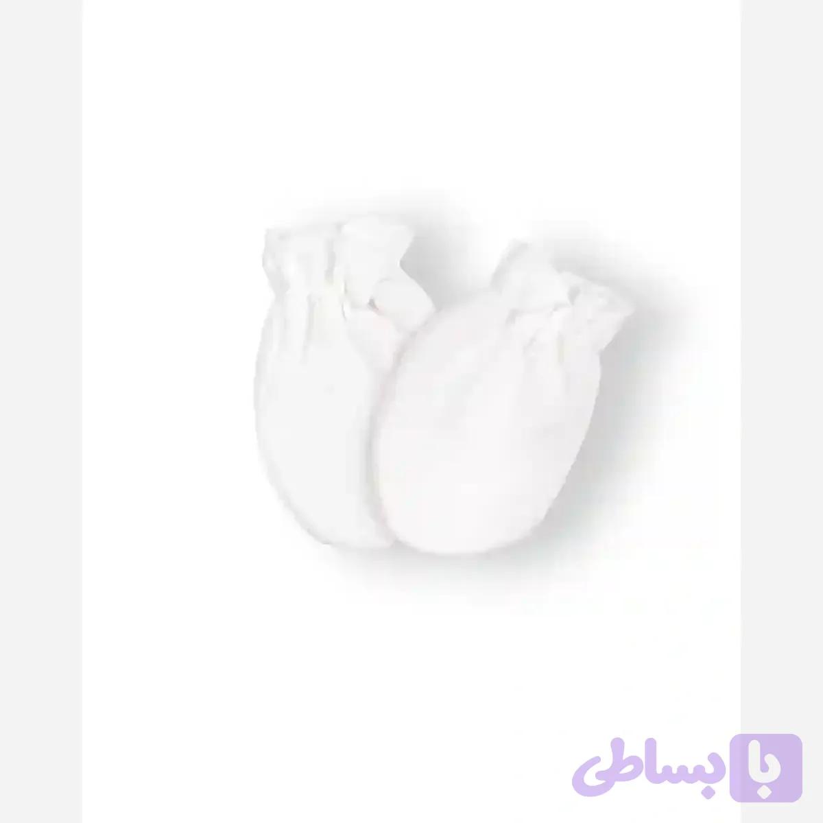 دستکش نوزادی طرح خرس کارامل نخ پنبه ضد حساسیت نیلی
