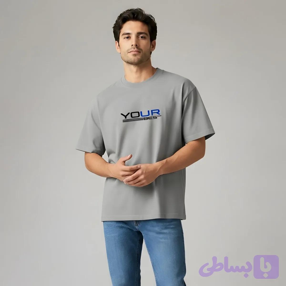 تیشرت مردانه نخ پنبه قواره باکسی مدل کژوال و اسپرت
