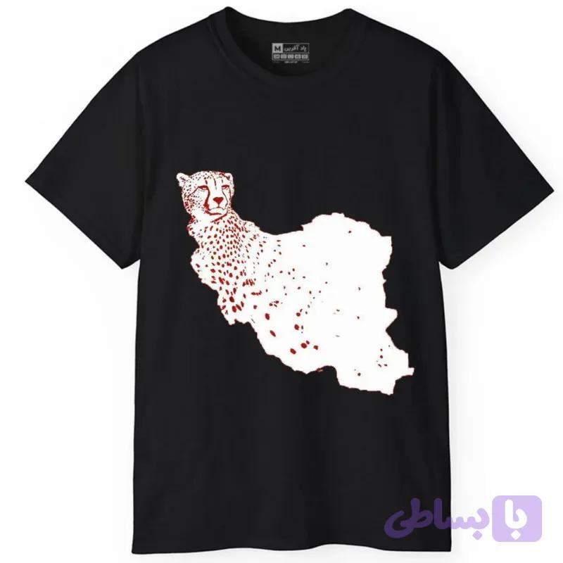 تی شرت آستین کوتاه مردانه پاد آفرین مدل نقشه ایران گربه