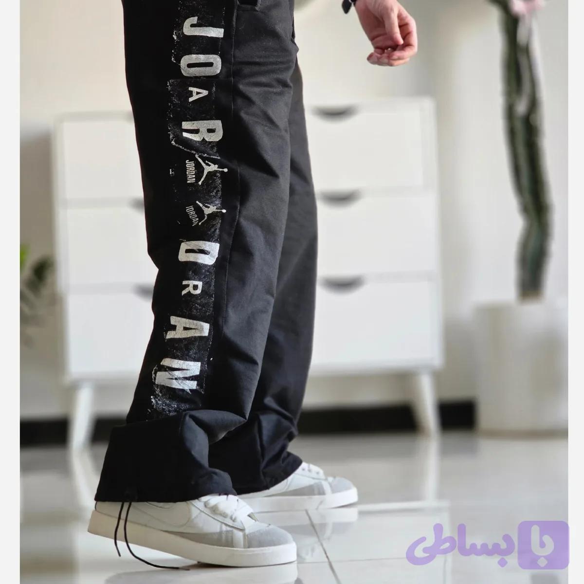 شلوار اسلش بگ جردن مشکی گلکسی اسپان قد 108 سایز XXL XXXL