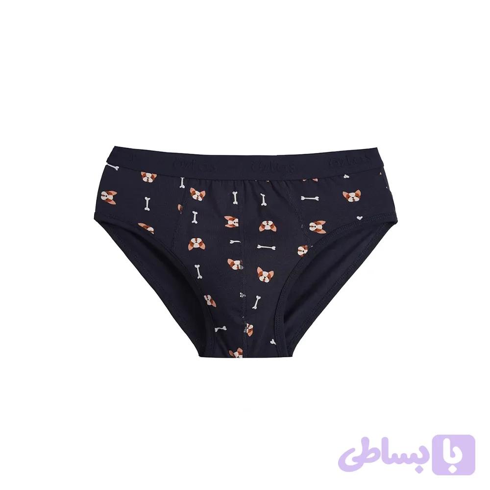 شورت مردانه اسلیپ نخ و پنبه طرح استخون و هاپو برند اوزتاش