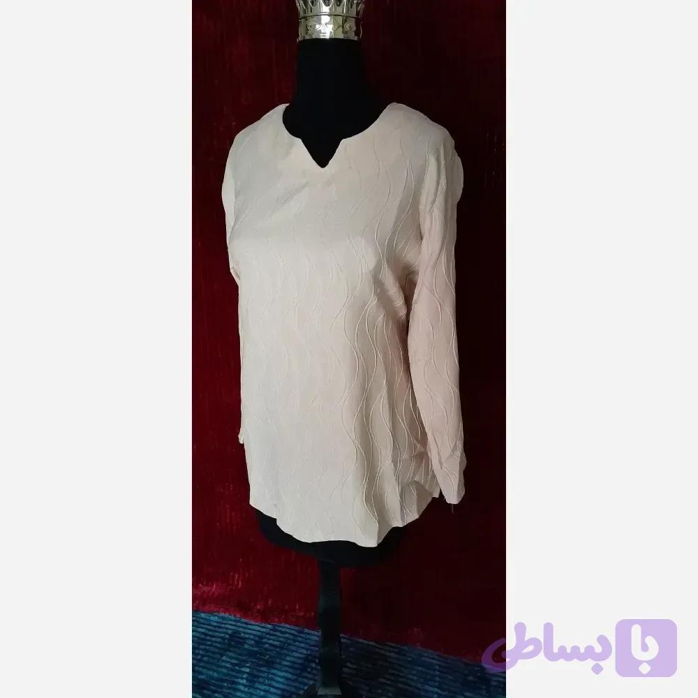 تونیک بهاره نخی طرح موجی کمربندی جین 3 عددی مناسب سایز 40 تا 46